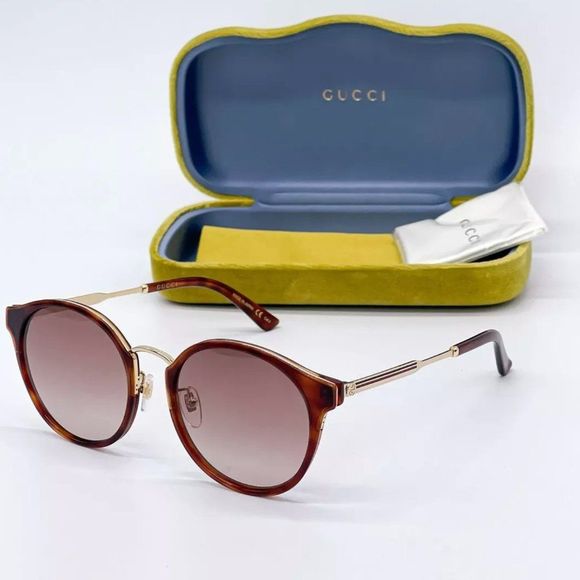 Sale! New Gucci Women\'s 54mm Havana Brown Metal Sunglasses! main image 5
